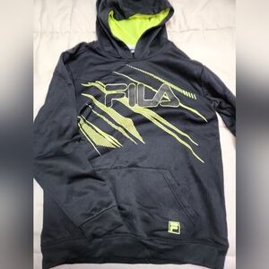 Fila Black and Neon Yellow  Hoodie